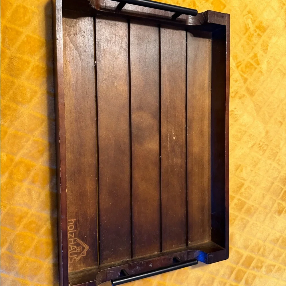 Brown Wooden Bath Tray